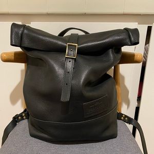 NEW Portland Leather Goods Rolltop Backpack in Pebbled Black, Premium line 🖤